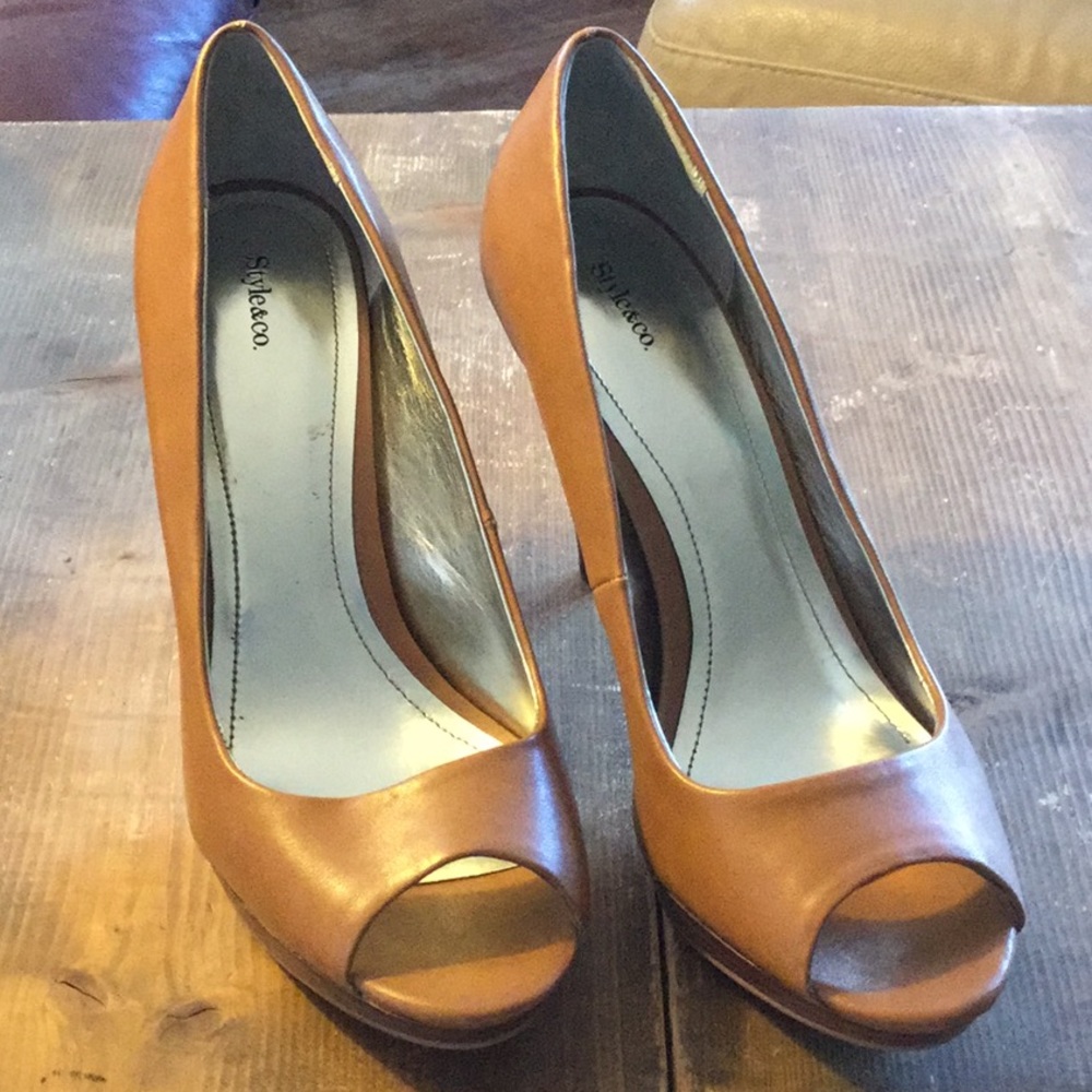 Style & Co Celine 4” Heels Size 10 Chestnut NWOT